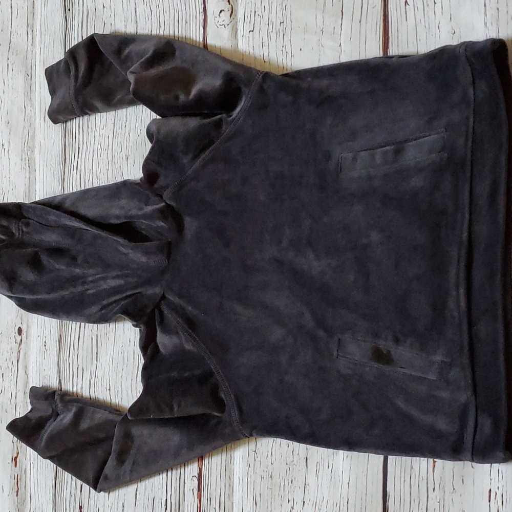 GIRLS BLACK VELVET HOODED SWEATER 👧